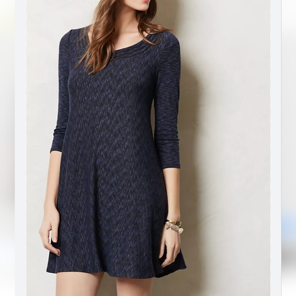 Anthropologie Dresses & Skirts - Anthropologie Saturday Sunday  Narva Blue Spacedye Swing Dress Size Small